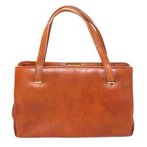 Vintage Globe Trotter brown leather flight bag satchel handbag purse by MARGOLIN